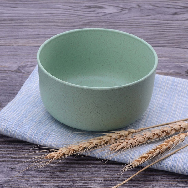 Baby Feeding Bowl Eco-friendly Kids Plate Food Grade Wheat Straw Solid Color Round Dish Children Dinnerware Infant Bowls MBG0466