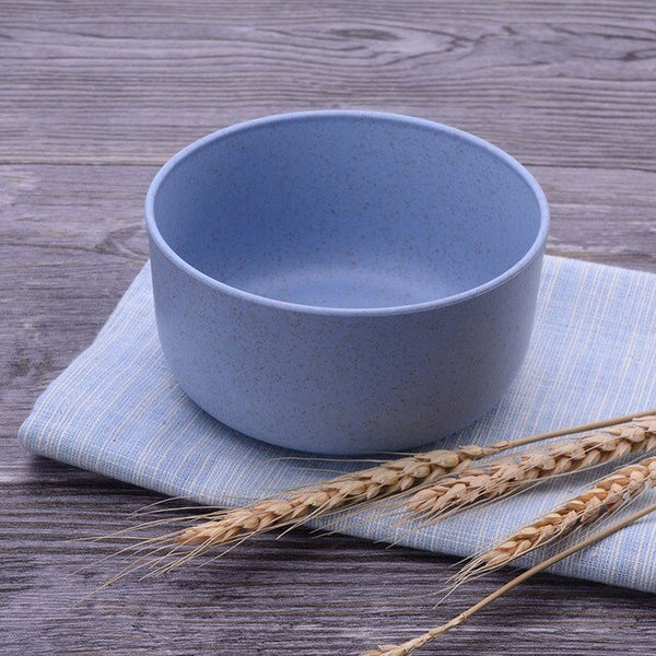 Baby Feeding Bowl Eco-friendly Kids Plate Food Grade Wheat Straw Solid Color Round Dish Children Dinnerware Infant Bowls MBG0466