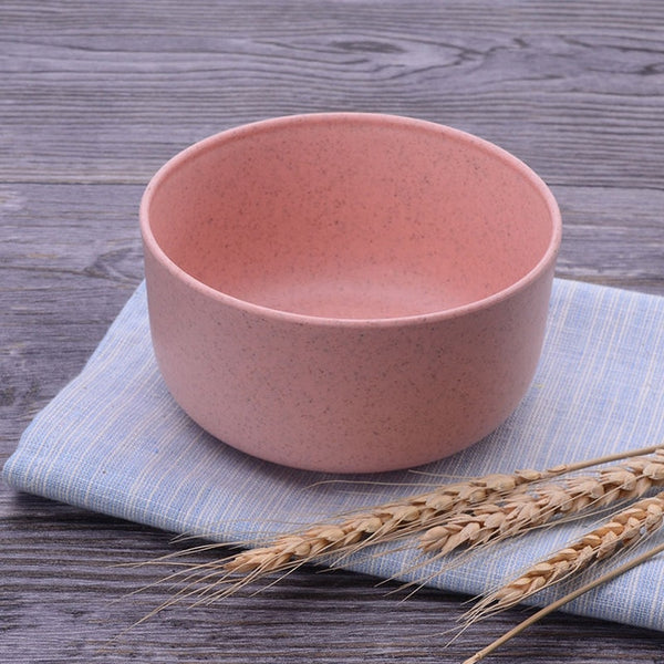 Baby Feeding Bowl Eco-friendly Kids Plate Food Grade Wheat Straw Solid Color Round Dish Children Dinnerware Infant Bowls MBG0466