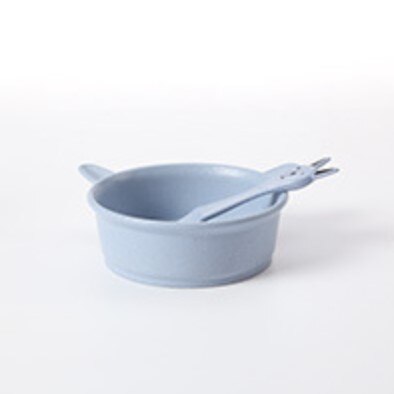 Wheat straw bowl folk spoon temperature sensing dishes set baby dinner plate training Bowl spoons fork learning eating tableware