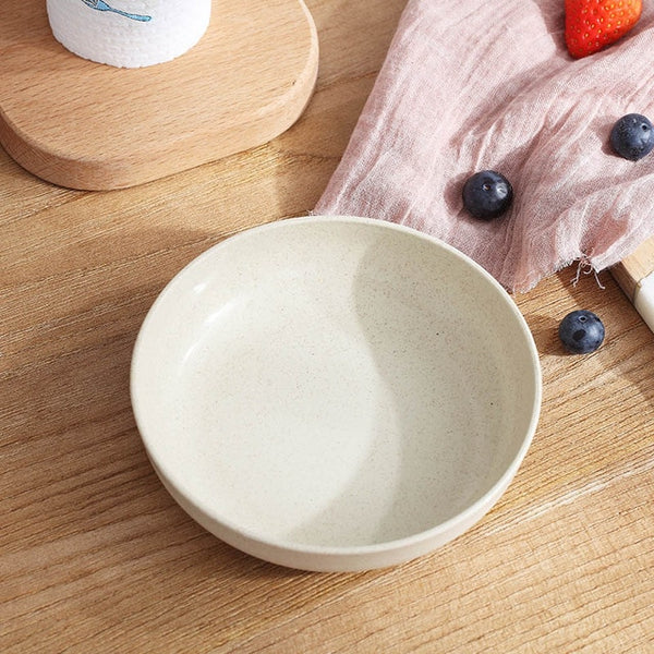 Children Lunch Food Plate Baby Feeding Bowl Wheat Straw Kids Snack Dinnerware Environmental Dishes Newborn Tableware MBG0552