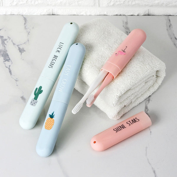 1 Pcs Portable Toothbrush Cover Holder Fashion Plastic Dustproof Wheat Straw Portable Travel Toothbrush Box Travel Accessories